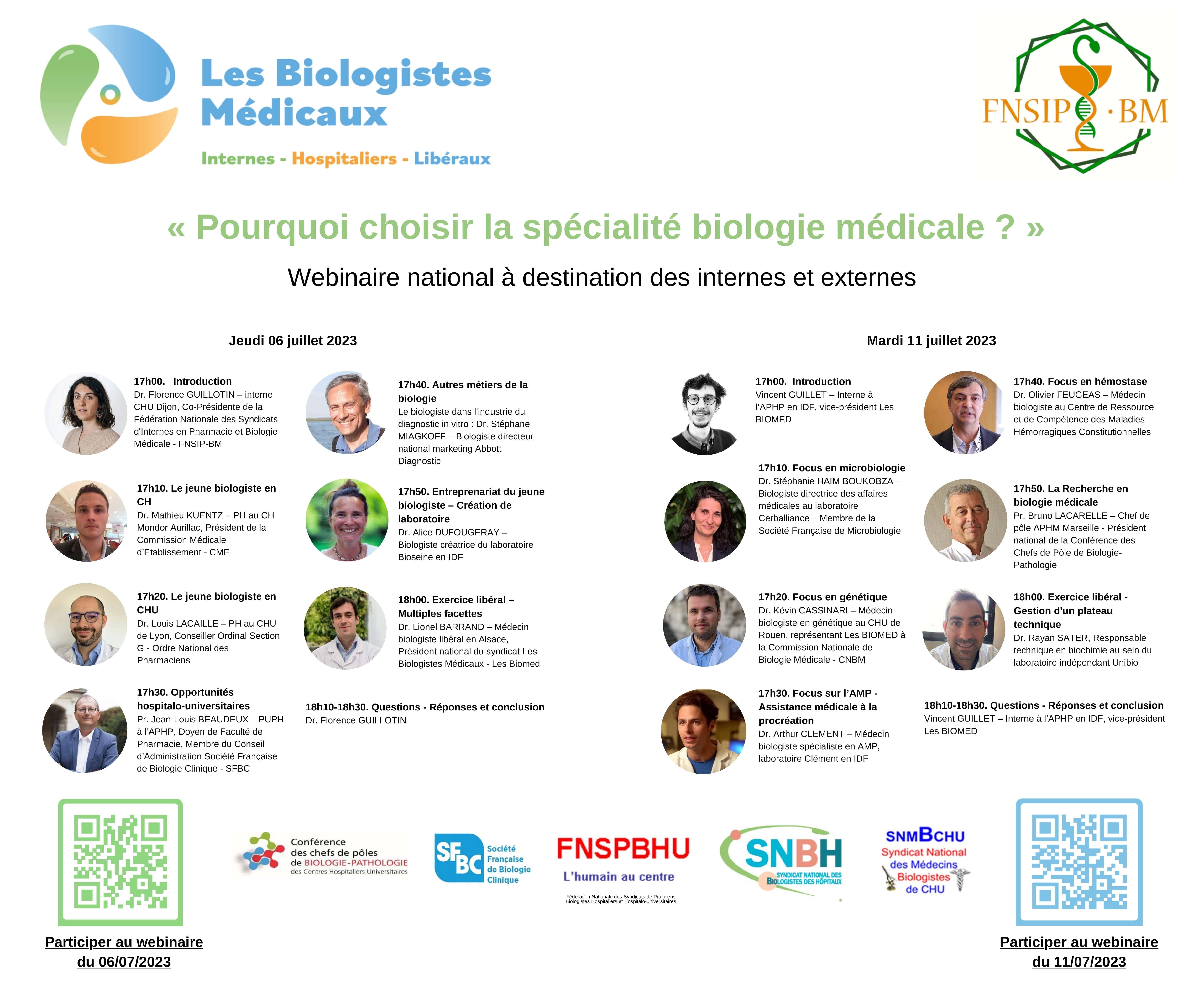 Webinaire « Pourquoi choisir la spécialité biologie médicale ? »